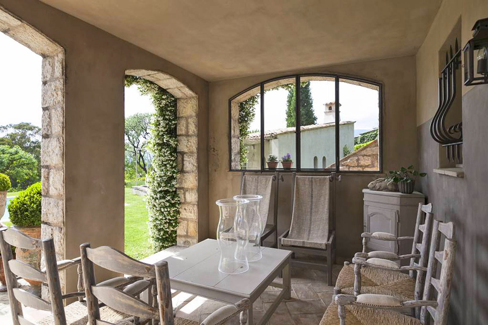 Sitting area on a covered terrace